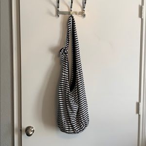 Striped one shoulder bag